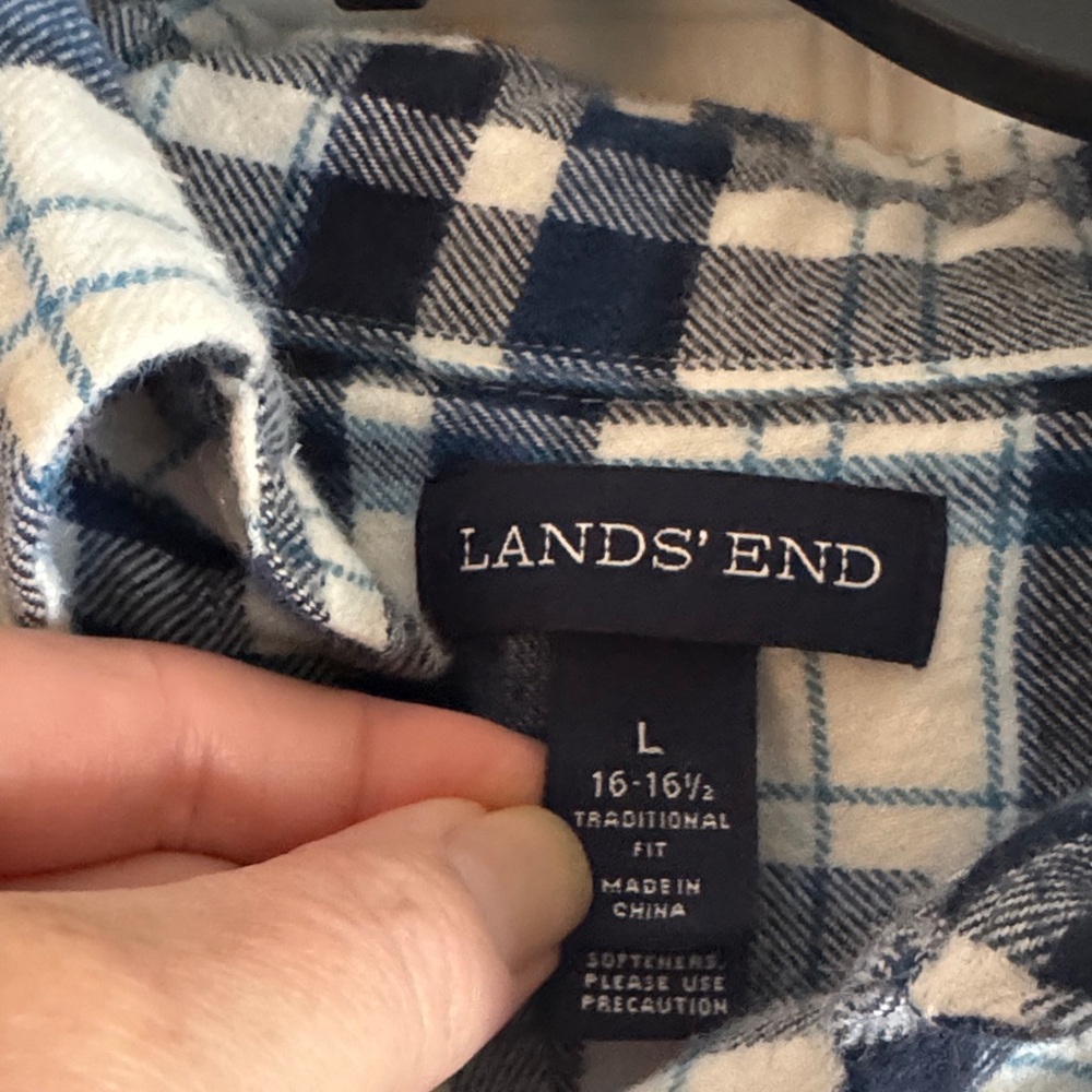 Lands' End Men's Warm Plaid Shirt Bundle Outdoors Plaid Shirts Gift for Man Set - Picture 2 of 10